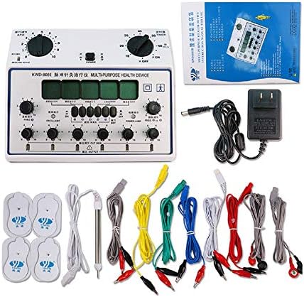 HIXGB TENS Massager,Portable Household Multifunction 6 Outputs Tens Pulse Acupuncture Therapy Electrical Massager Slimming Tool EMS Nerve Muscle Stimulator With 4 Pads