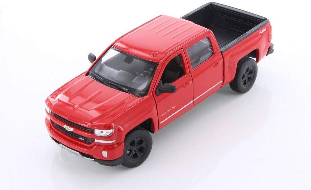 Welly 2017 Chevy Silverado, Red 24083/4D - 1/24 Scale Diecast Model Toy Car but NO Box