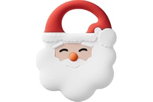 NCVI Christmas Teether, Baby Teething Toys for 0-6 6-12 Months, My First Christmas Silicone Chew Toys, First Christmas Gifts for Baby Boys and Girls, Ideal Toddlers Stocking Stuffer, Santa