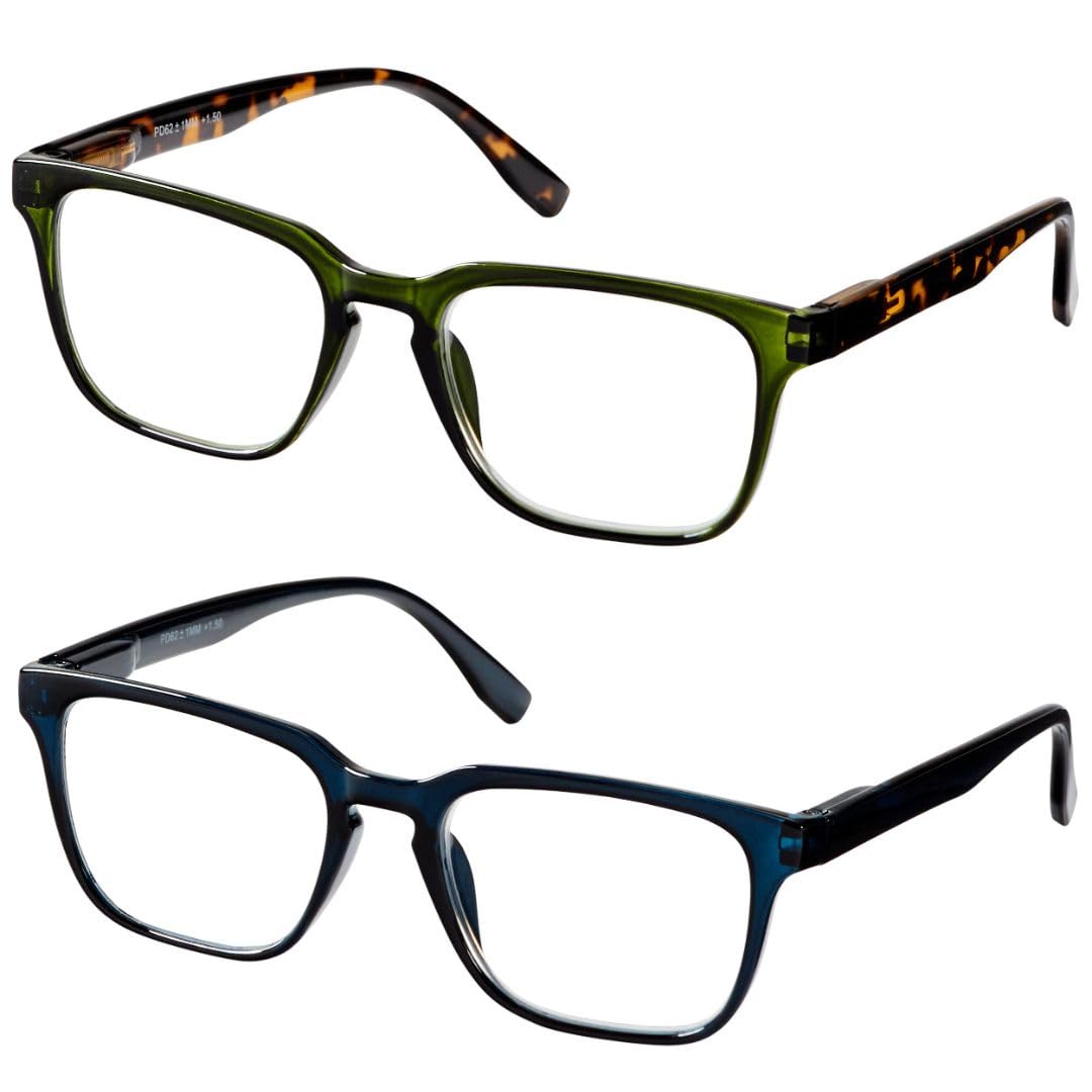 Remaldi Essential Tring Reading Glasses, Khaki, 2.5 (pack of 2)