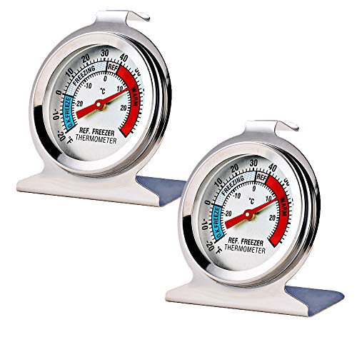 2 Pack Refrigerator Freezer Thermometer Large Dial Thermometer - Thumbnail 4
