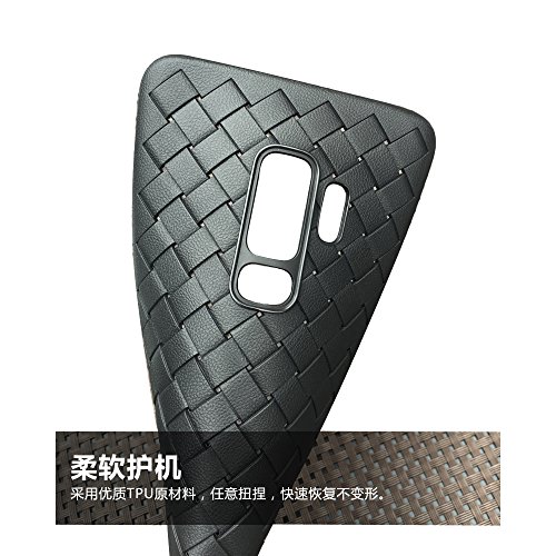 Galaxy S9 Plus Case, Best Share Ultra Slim Soft Bumper Breathe Case Skin Frosted Weaving Pattern Shock-Absorption Anti-scratch Protective Cover For Samusng Galaxy S9 Plus, Black - Thumbnail 3