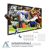 Akia Screens 120 inch Indoor Outdoor Collapsible Portable Projector Screen 16:9 Anti-Crease Foldable Dual Front Rear Retractable 8K 4K Ultra HD 3D Ready Movie and Home Theater AK-DIYOUTDOOR120H1