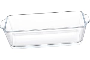 NULYLU Heat-Resistant Glass Loaf Pan Clear Rectangular Baking Dish for Bread and Casseroles Multipurpose