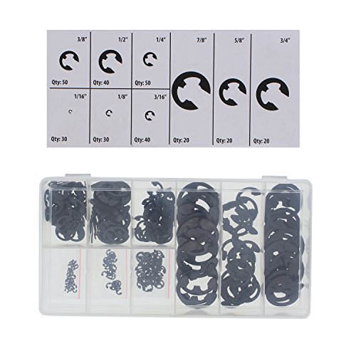 ABN EClip External Retaining Ring Washer 300Piece Assortment Set SAE