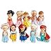 Collections Etc Little Princess Dolls and Includes Elsa, Anna, Snow White, Little Mermaid, and More- Set of 10, Each 4 in. Tall - Gift Ideas for Girls