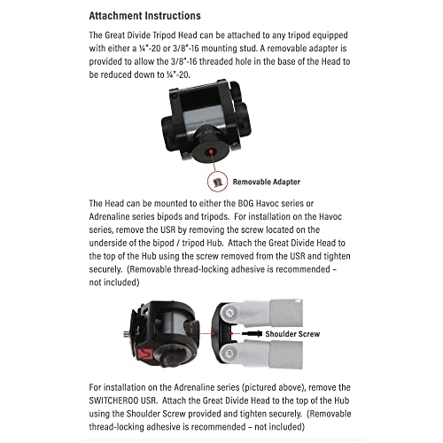 BOG Great Divide Tripod Head with ArcaSwiss Compatibility, Heavy Duty