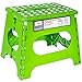Acko Green 11 Inches Non Slip Folding Step Stool for Kids and Adults with Handle, Holds up to 250 LBS