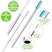 TECVINCI Portable Stainless Steel Straw, Telescopic, More Convenient, Real Simple, Stainless Steel and Reusable Drinking Straw with Case Holder & Cleaning Brush for Travel, Household, Office-Sliver