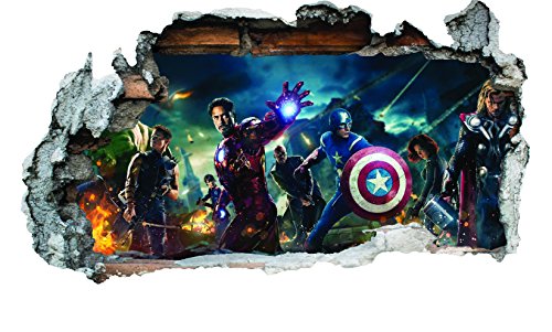 Marvel Avengers Vinyl Smashed Wall Art Decal Stickers Bedroom Boys Girls 3D L - //coolthings.us
