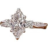 Ganquya Marquise Cut Cubic Zirconia Twisted Rope Wedding Rings for Women White Gold Plated Simulated Diamond Half Infinity Anniversary Rings Size 6-10(9)