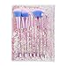 7 PCS Makeup Brushes Set + Bag, Aisikasi Liquid Sequins Synthetic Kabuki Foundation Blending Blush Eyeliner Face Powder Makeup Brush Kit Beauty Cosmetic Tools (A)