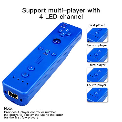 Maliralt Wii Remote Controller and Nunchuck for Nintendo Wii/Wii U, LP02 Wii Wireless Controller with Joystick Silicone Case and Wrist Strap Build-in Vibration Motor - Indigo (Third-Party Made)