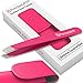 Tweezers With Case By PreciseGryp - Hand Finished Slant Tip Tweezer - Stainless Steel - Sparkly Pink