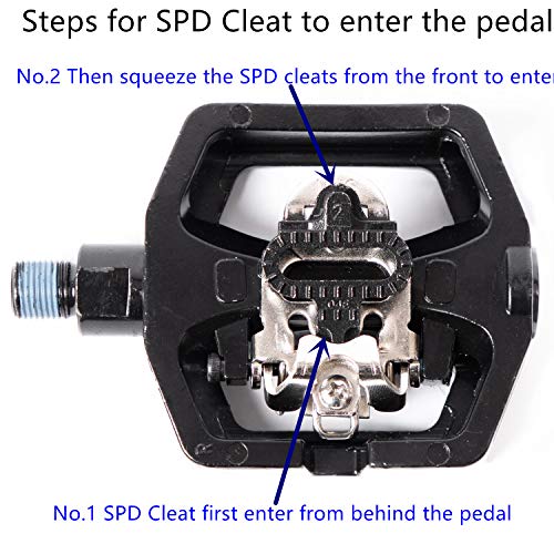 YBEKI Spin Bike SPD Pedals Hybrid Pedal with Toe Clip and Straps