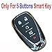 Coolbest 5 Buttons Smart Leather Key Fob Cover Case Remote Control Protector Keyless Entry Jacket Shell for Chevrolet 2016 2017 Malibu