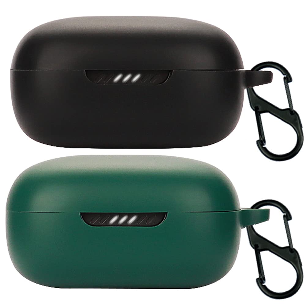 Msm-case Silicone Case Compatible with JBL LIVE PRO 2, [Supports Wireless Charging] [Shockproof Protective Case] Beautiful 3D Cartoon Black Green