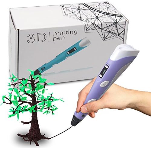VATI 3D Pen,1.75 3D Printing Pen,Intelligent 3D Pen with OLED Display and 3 Loops of 1.75 mm Filament Refills for Creating Children's Imagination and Practical Ability,Purple