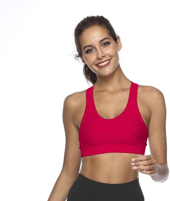 Women Sports Bra Phone Pocket Racerback Full Coverage Shock Proof