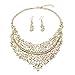 Women Alloy Crystal Necklace and Earring Set Wedding Jewelry Rhinestone Necklace
