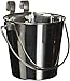 QT Dog Flat Sided Stainless Steel Bucket with Hooks, 2 Quart