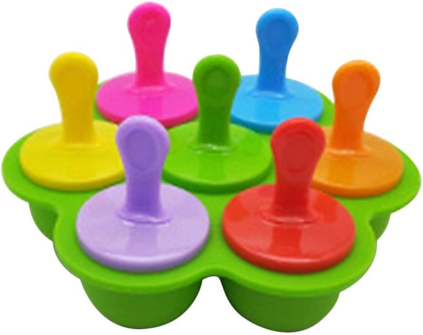 Couteaux Et Ustensiles De Cuisine Moules A Glace Moule A Glace Silicone Sans Bpa Fruit Bebe Moule A Creme Glacee Colore De 7 Trous Adapte A La Fabrication De Creme Glacee Bricolage