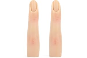 YOKILLY Silicone Practice Fingers for Acrylic Nails, Bendable Fake Nail Training Finger Manicure DIY Nail Art (1-2pcs)