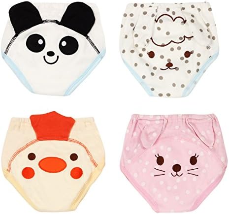 4Pack Baby Girls Traning Pants Toddler Cotton Cute Training Underwear Potty Cloth Diaper Panda Cat Size 90