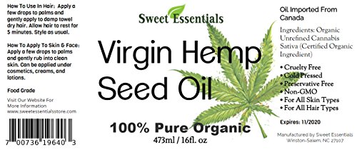 Organic Extra Unrefined Hemp Seed Oil (Food Grade) 16oz | Cannabis Sativa | Imported From Canada | 1 - //coolthings.us