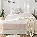 AMWAN Modern Soft Cotton Fitted Sheet Twin Flower Floral Kids Girls Bedding Sheet Deep Pocket Single Bed Sheet Lightweight Teens Children Fitted Sheet Cotton Mattress Cover (NO Pillowcases) 1