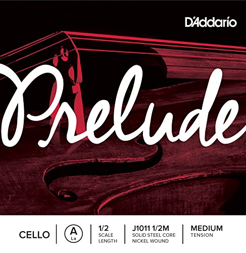 D'Addario Prelude Cello Single A String, 1/2 Scale, Medium Tension