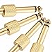 VizGiz 4 Pack Pedal Coupler 1/4 inch 6.35mm 1/4 Male to Male Coupler Jack Plug Adapter Straight Connector for Guitar Effects PedalBoard Accessories Pedal Board Audio Gold Plated Metal Adaptors