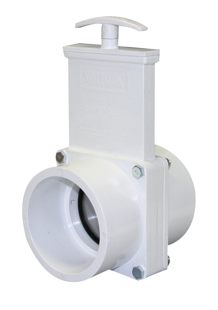Valterra 4301 PVC Gate Valve, White, 3" Slip