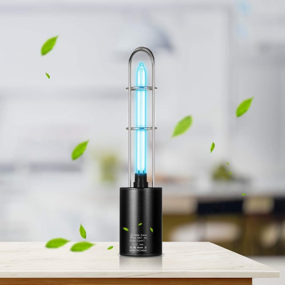 Sterilization Lamp, Huiming Portable UV Mobile Sanitizer Disinfect Light Ultraviolet Germicidal Lamp for Car Home Pet Black