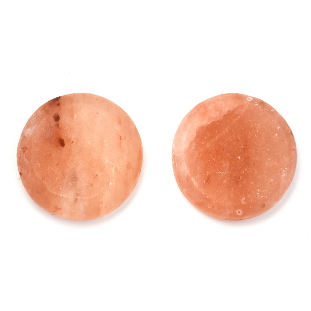 Windfulogo 2 Pcs Himalayan Salt Hot Massage Stones Cold Stone Set Warm Rocks Kit for Facial &Body SPA 3.14 * 3.14in