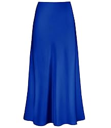 Outoshe Women's Satin High Waisted Maxi Skirts