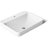 Kohler 2660-1-0 Vox Vessel Bathroom Sink with Single Faucet Hole, One Size, White