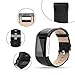 iGK Leather Replacement Bands Compatible for Fitbit Charge 2, Genuine Leather Wristbands Black