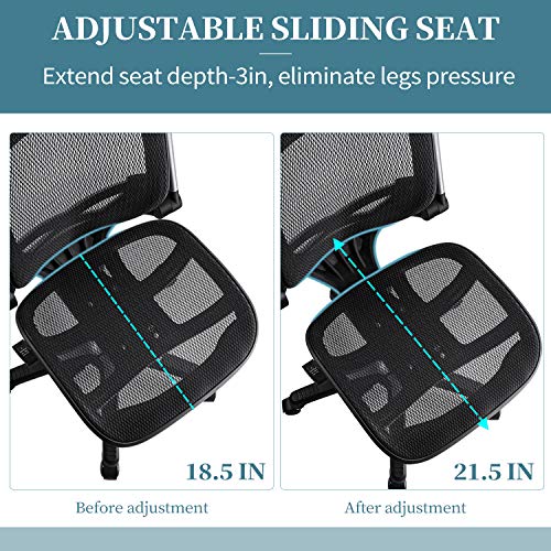 Gabrylly Ergonomic Office Chair, Mesh Chair with Sliding Seat and Flip