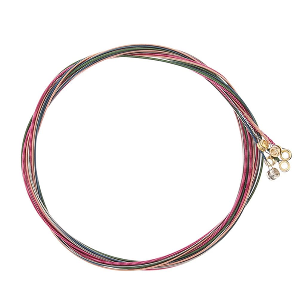 Alnicov Multicolor Acoustic Guitar Strings Full Set with Black 3 In 1 Guitar String Restringing Tool Including Guitar String Winder Guitar String Shear Tool Guitar Pin Puller