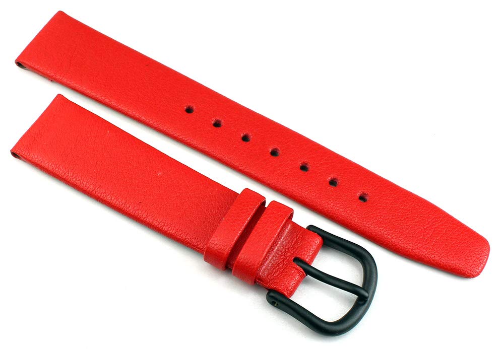 Sulla 16 mm calf leather watch straps for women in various fashionable colours, handmade in Germany, genuine leather, red, 16mm, Strap.