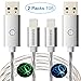 Lighted iPhone Charger Cable 10ft 2Pack Momen Fast Sync Charging Cable LED Light Charging Cord Compatible with iPhone 12/11/11 Pro/11 Pro Max/X/Xr/8/8 Plus/7/7 Plus/6s/6 and More(Blue & Green)