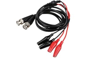 Pack of 2Pcs BNC Q9 to Dual Alligator Clip Oscilloscope Test Probe Leads
