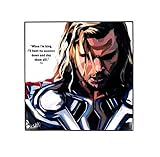 Pop Art Marvel Superhero Quotes [ Thor ] Avengers Framed Acrylic Canvas Poster Prints Artwork Modern Wall Decor, 10