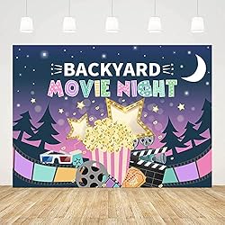 Sendy 7x5ft Movie Night Backdrop Backyard Movie