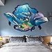 ChezMax 3D Dolphin Wall Art Sticker Removable Wall Decal for Home Decoration