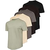 Real Essentials 5 Pack: Men’s 100% Cotton Hipster Curved Hem Droptail Tee – Premium Longline T-Shirts with Long Tail Drop Cut