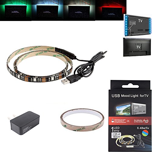 ELlight Bias Lighting for HDTV,TV/PC,LCD Desktop,5V USB LED Strip Multi Color RGB Strip Light(Reduce Eye Fatigue and Increase Image Clarity)