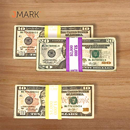 Money Bands Currency Sleeves Straps – Made in USA (Pack of 330) Self-Adhesive Assorted Money Wrappers for Bills Color Coded Wraps Meets ABA Standards, 7.5 x 1.25 inches – Counter Recyclable Kraft Pape