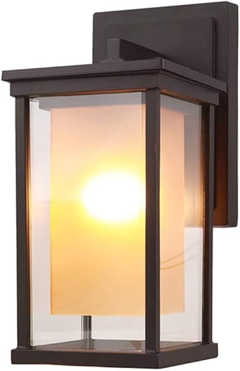 MAKKC IP44 Industrial Interior o exterior Caja de vidrio Luz de pared Lámpara de pared de